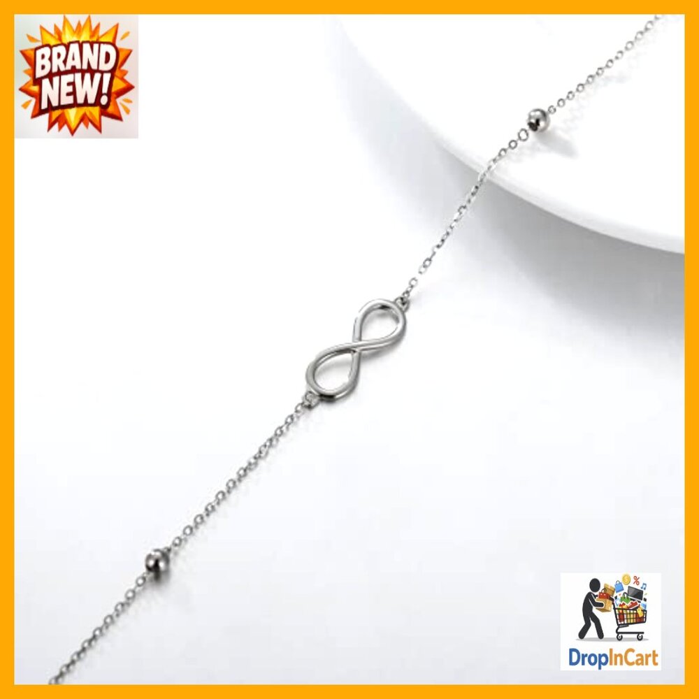 Solid Gold Infinity Anklet Elegant Minimal Chic A… - image 4